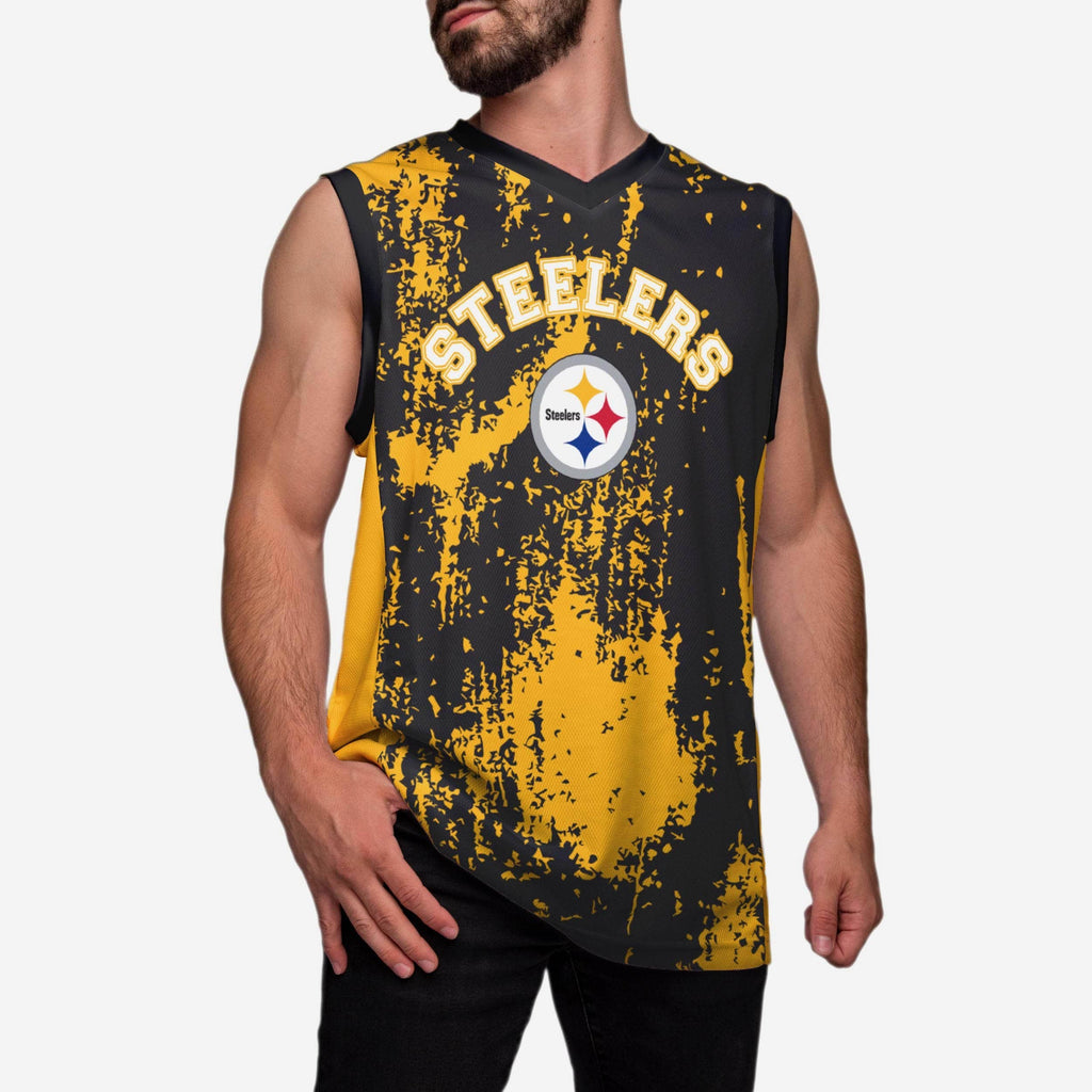 Pittsburgh Steelers Mesh V-Neck Jersey Tank Top FOCO M - FOCO.com