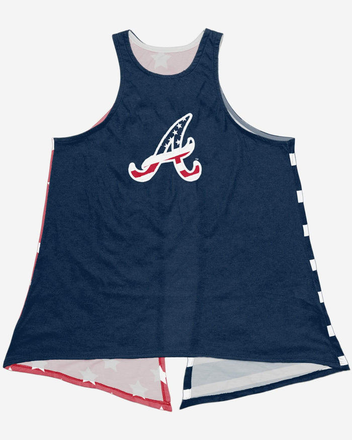 Atlanta Braves Womens Americana Tie-Breaker Sleeveless Top FOCO - FOCO.com