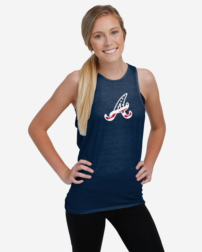 Atlanta Braves Womens Americana Tie-Breaker Sleeveless Top FOCO - FOCO.com