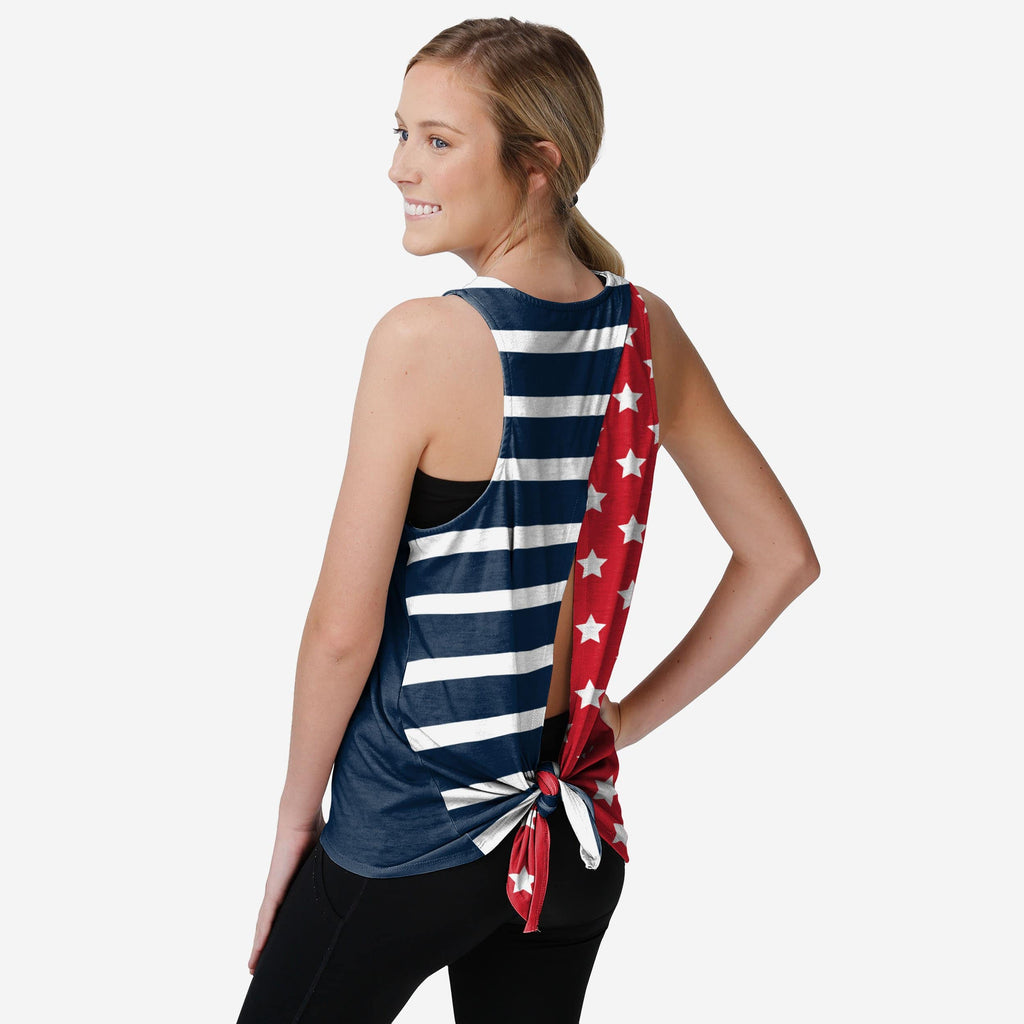 Boston Red Sox Womens Americana Tie-Breaker Sleeveless Top FOCO S - FOCO.com