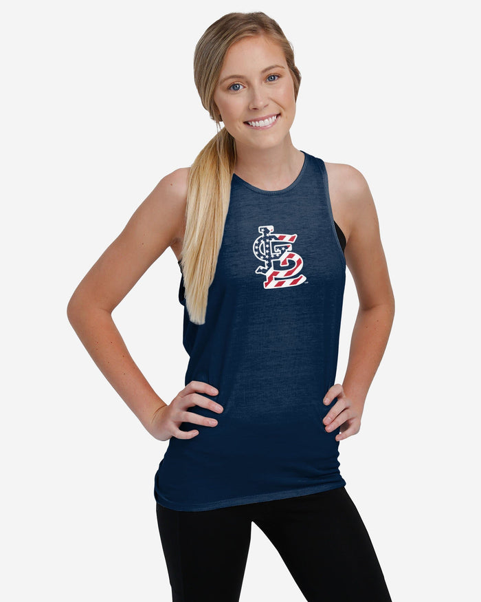 St Louis Cardinals Womens Americana Tie-Breaker Sleeveless Top FOCO - FOCO.com