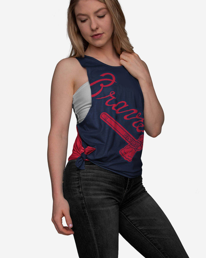 Atlanta Braves Womens Side-Tie Sleeveless Top FOCO S - FOCO.com