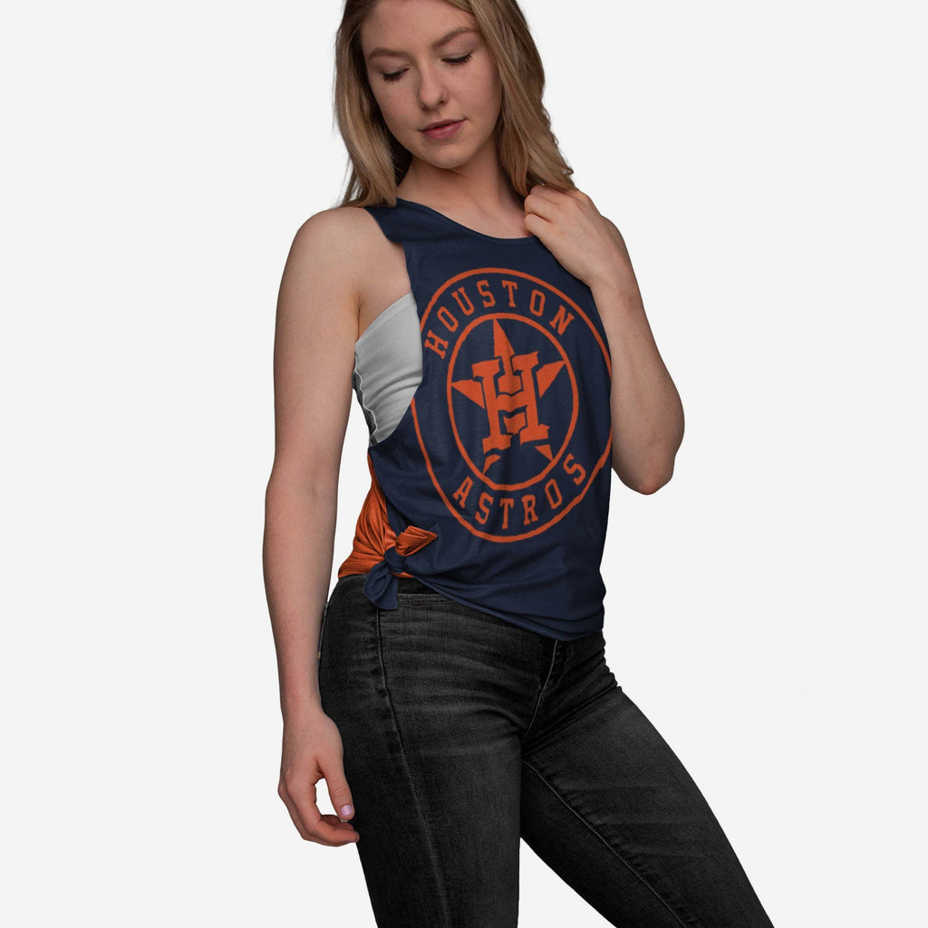 Houston Astros Womens Side-Tie Sleeveless Top FOCO S - FOCO.com