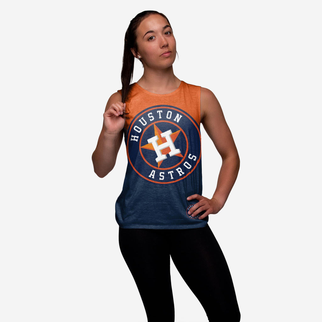 Houston Astros Womens Strapped V-Back Sleeveless Top FOCO S - FOCO.com