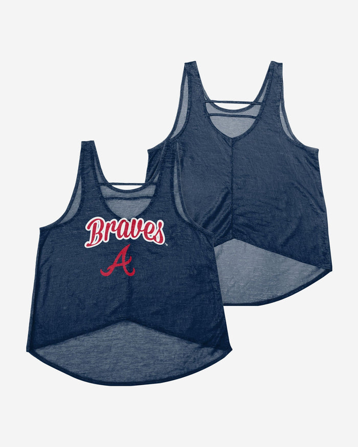 Atlanta Braves Womens Burn Out Sleeveless Top FOCO - FOCO.com