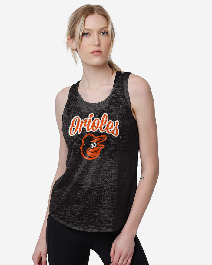 Baltimore Orioles Womens Burn Out Sleeveless Top FOCO S - FOCO.com