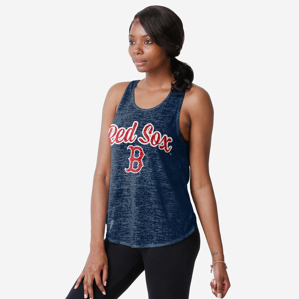 Boston Red Sox Womens Burn Out Sleeveless Top FOCO S - FOCO.com