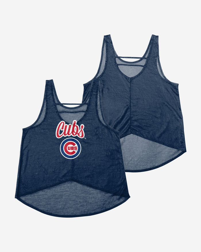 Chicago Cubs Womens Burn Out Sleeveless Top FOCO - FOCO.com