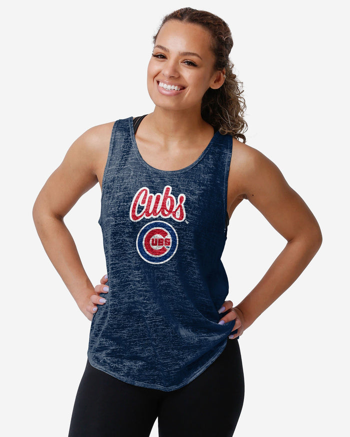 Chicago Cubs Womens Burn Out Sleeveless Top FOCO S - FOCO.com