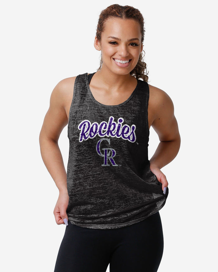 Colorado Rockies Womens Burn Out Sleeveless Top FOCO S - FOCO.com