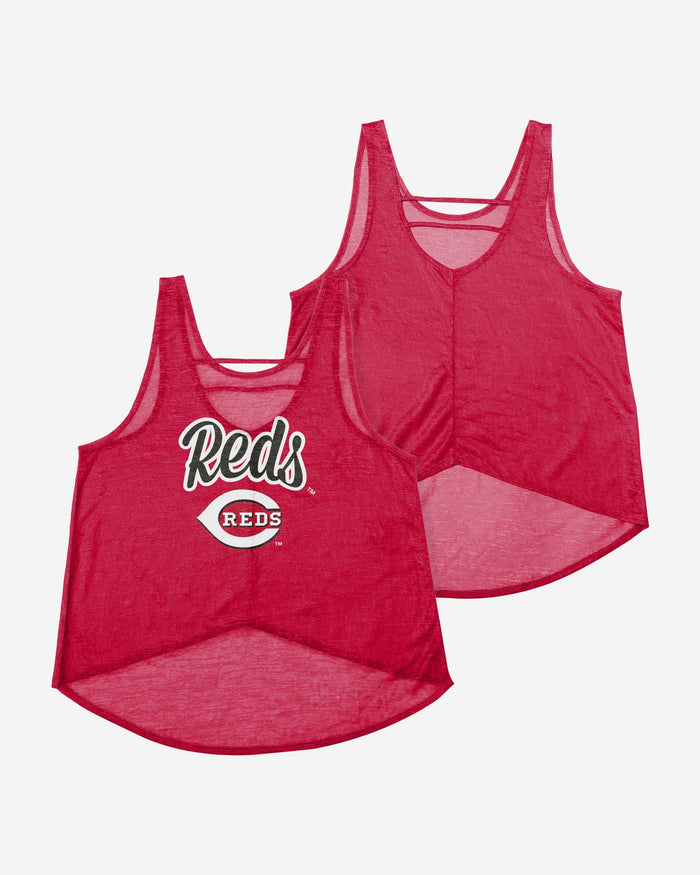 Cincinnati Reds Womens Burn Out Sleeveless Top FOCO - FOCO.com