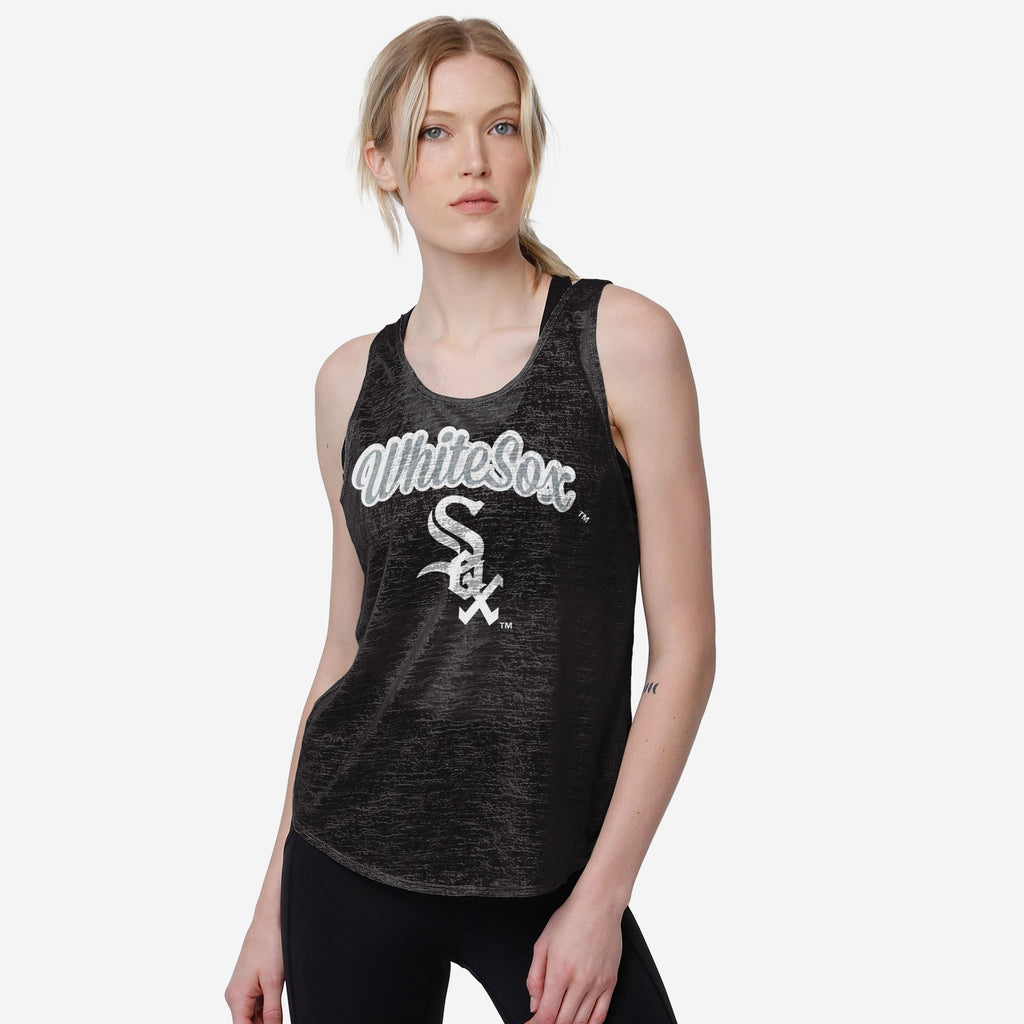 Chicago White Sox Womens Burn Out Sleeveless Top FOCO S - FOCO.com