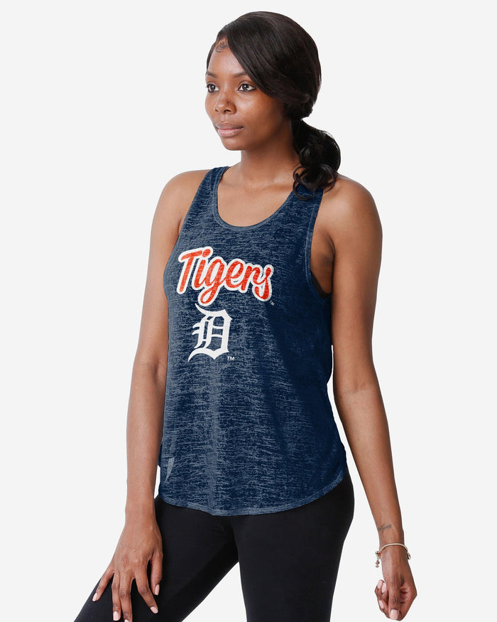 Detroit Tigers Womens Burn Out Sleeveless Top FOCO S - FOCO.com