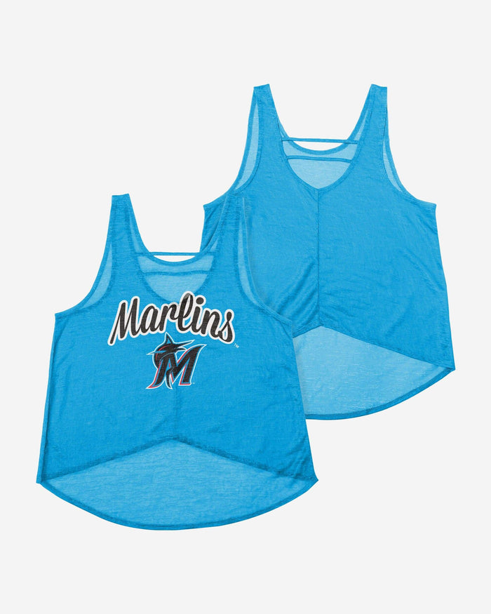 Miami Marlins Womens Burn Out Sleeveless Top FOCO - FOCO.com