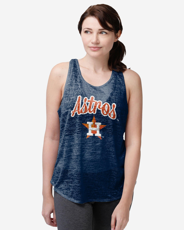 Houston Astros Womens Burn Out Sleeveless Top FOCO S - FOCO.com