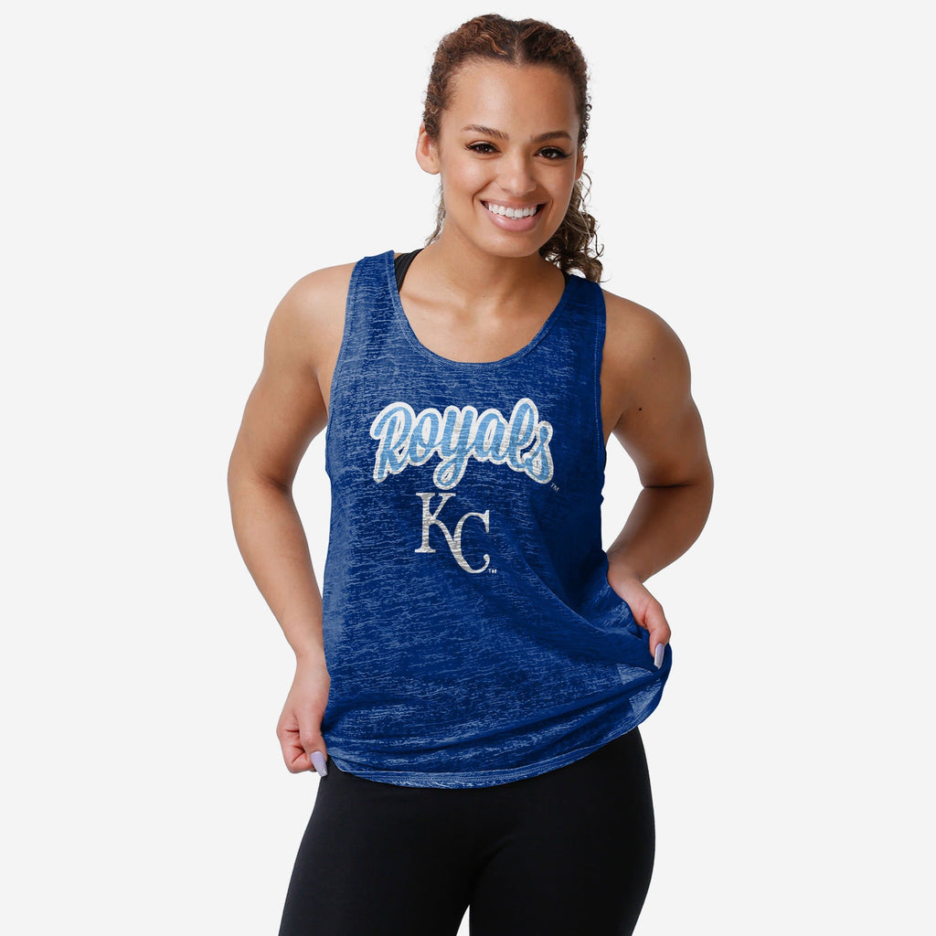 Kansas City Royals Womens Burn Out Sleeveless Top FOCO S - FOCO.com