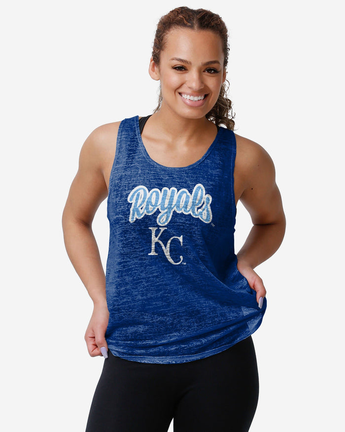 Kansas City Royals Womens Burn Out Sleeveless Top FOCO S - FOCO.com