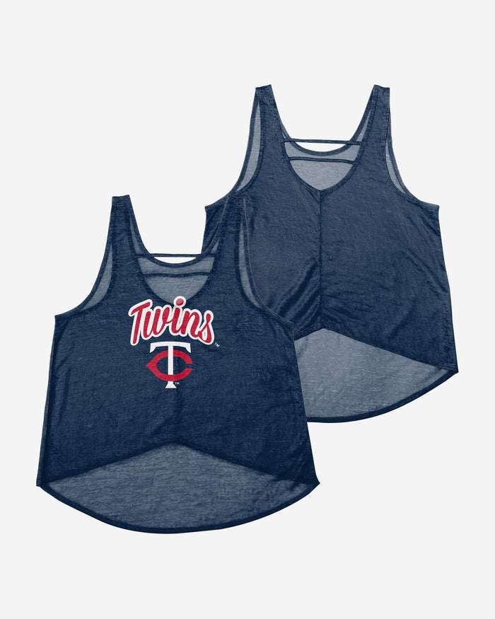 Minnesota Twins Womens Burn Out Sleeveless Top FOCO - FOCO.com