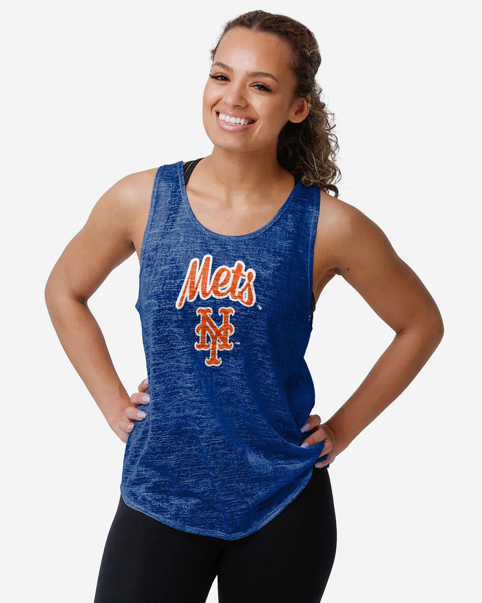 New York Mets Womens Burn Out Sleeveless Top FOCO S - FOCO.com