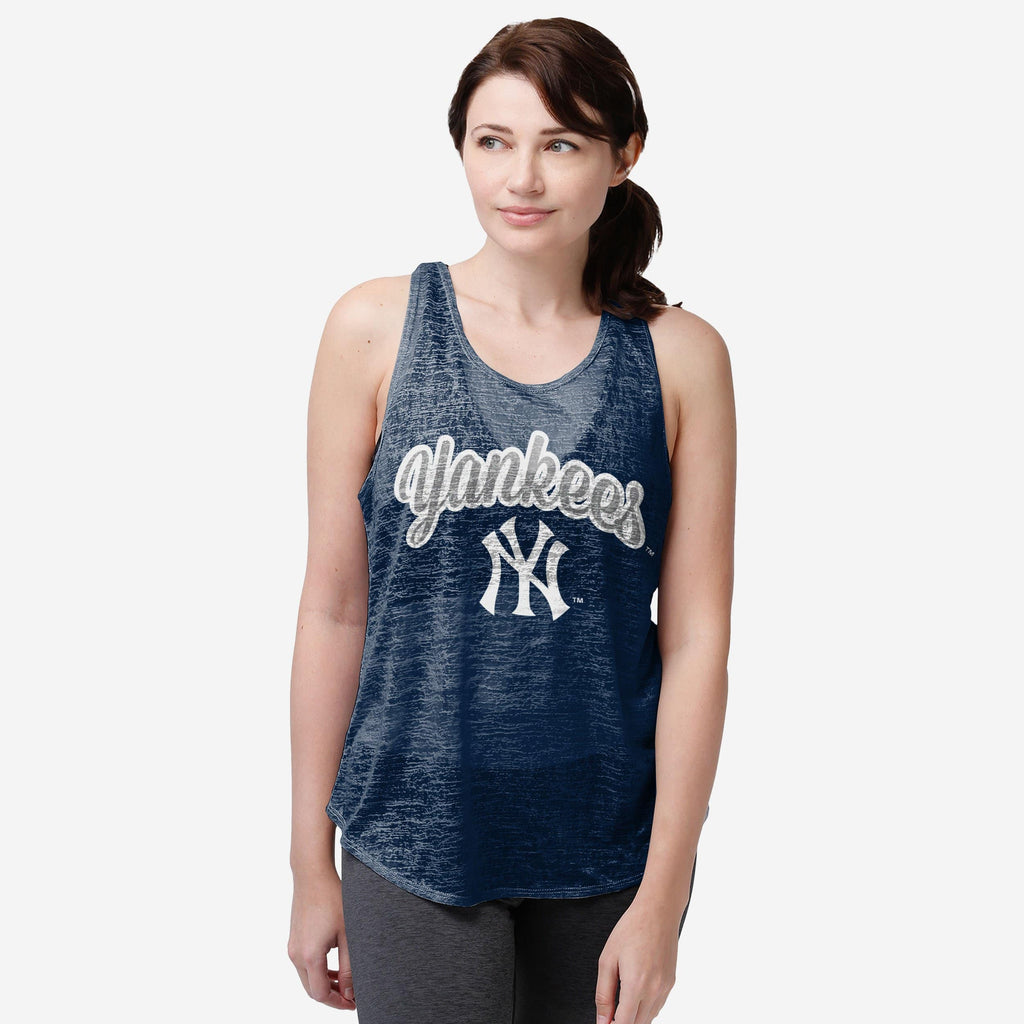 New York Yankees Womens Burn Out Sleeveless Top FOCO S - FOCO.com