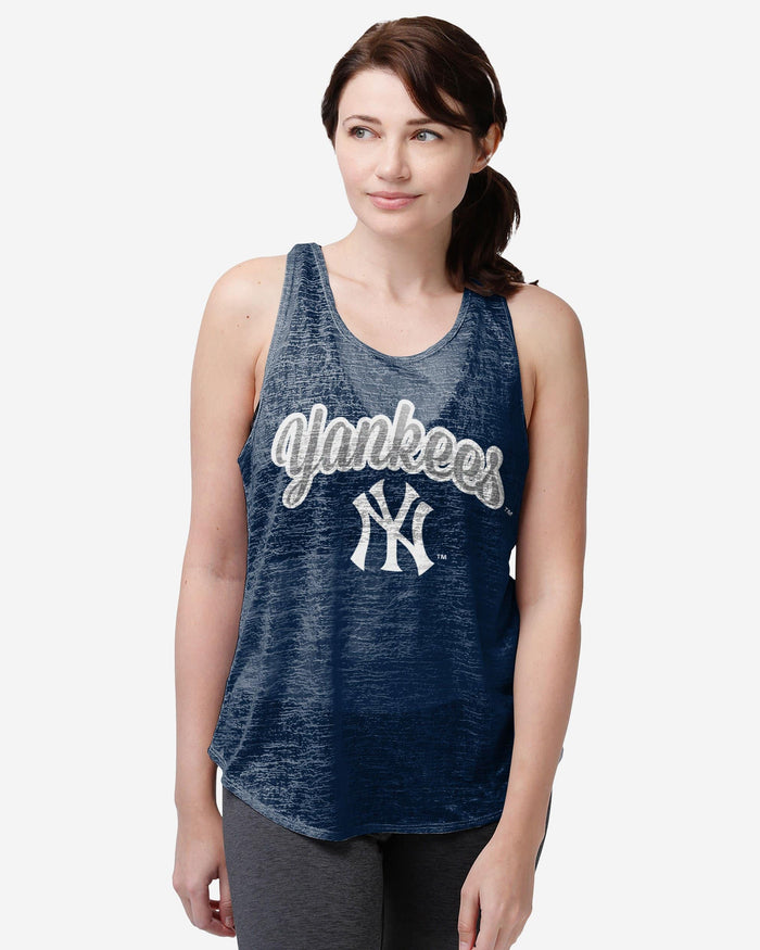 New York Yankees Womens Burn Out Sleeveless Top FOCO S - FOCO.com