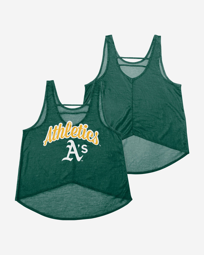 Oakland Athletics Womens Burn Out Sleeveless Top FOCO - FOCO.com