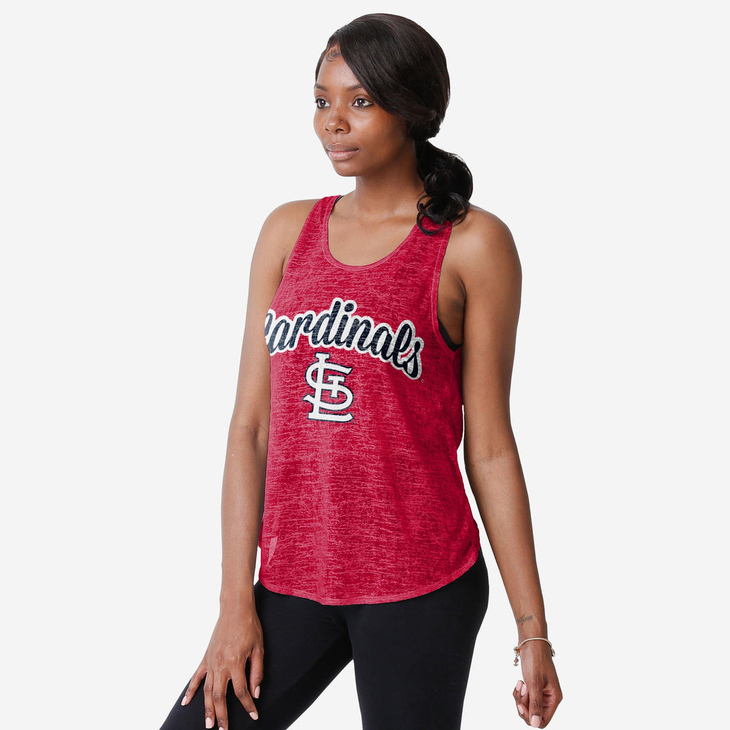 St Louis Cardinals Womens Burn Out Sleeveless Top FOCO S - FOCO.com