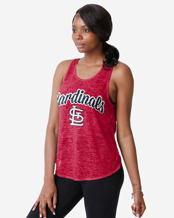 St Louis Cardinals Womens Burn Out Sleeveless Top FOCO S - FOCO.com