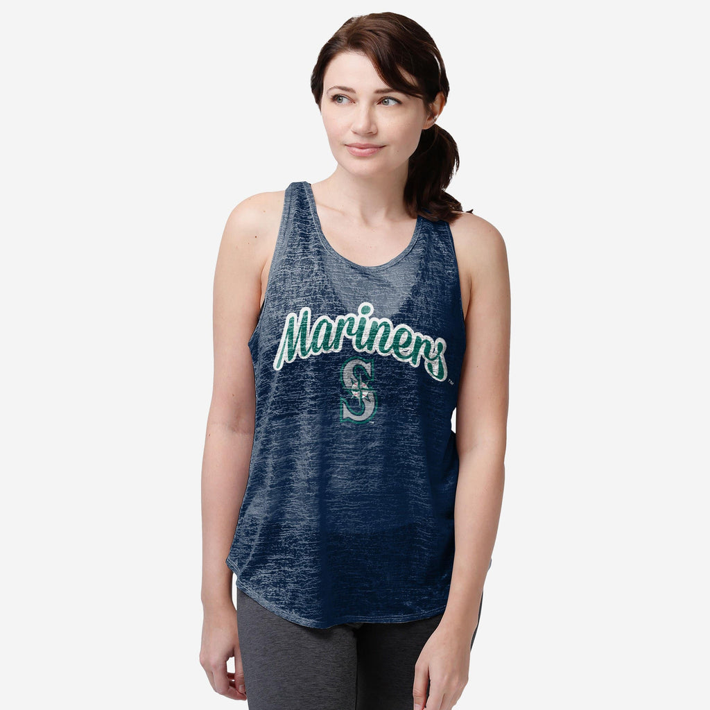 Seattle Mariners Womens Burn Out Sleeveless Top FOCO S - FOCO.com