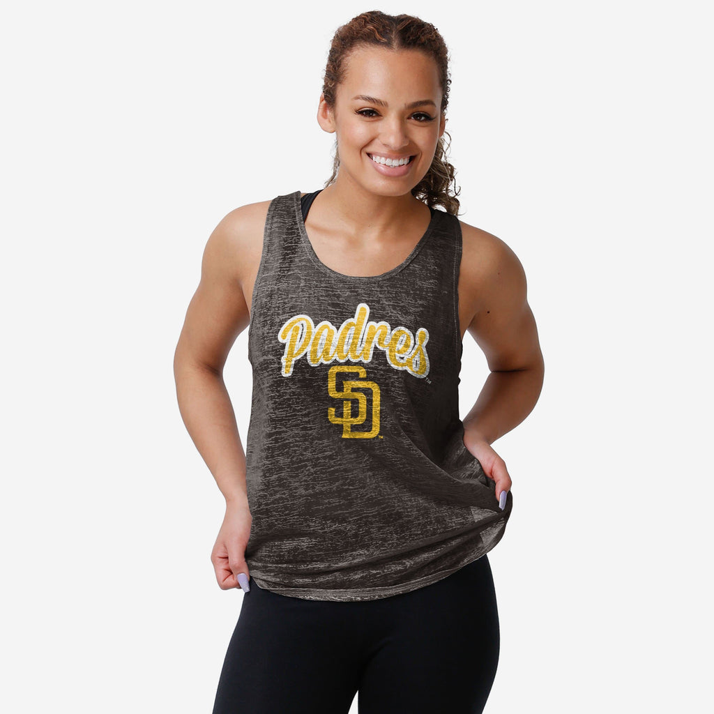 San Diego Padres Womens Burn Out Sleeveless Top FOCO S - FOCO.com