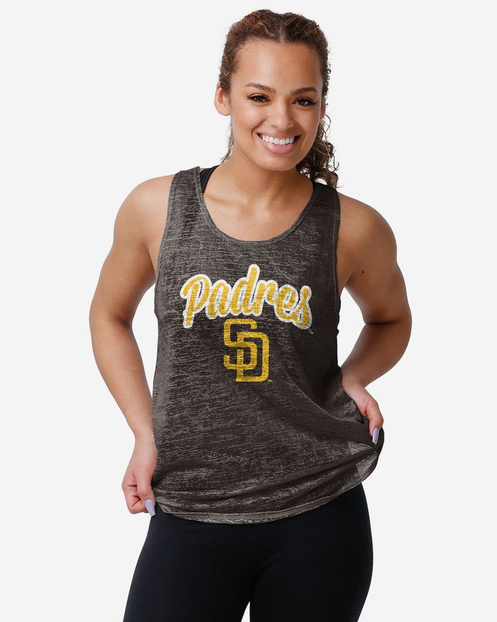 San Diego Padres Womens Burn Out Sleeveless Top FOCO S - FOCO.com