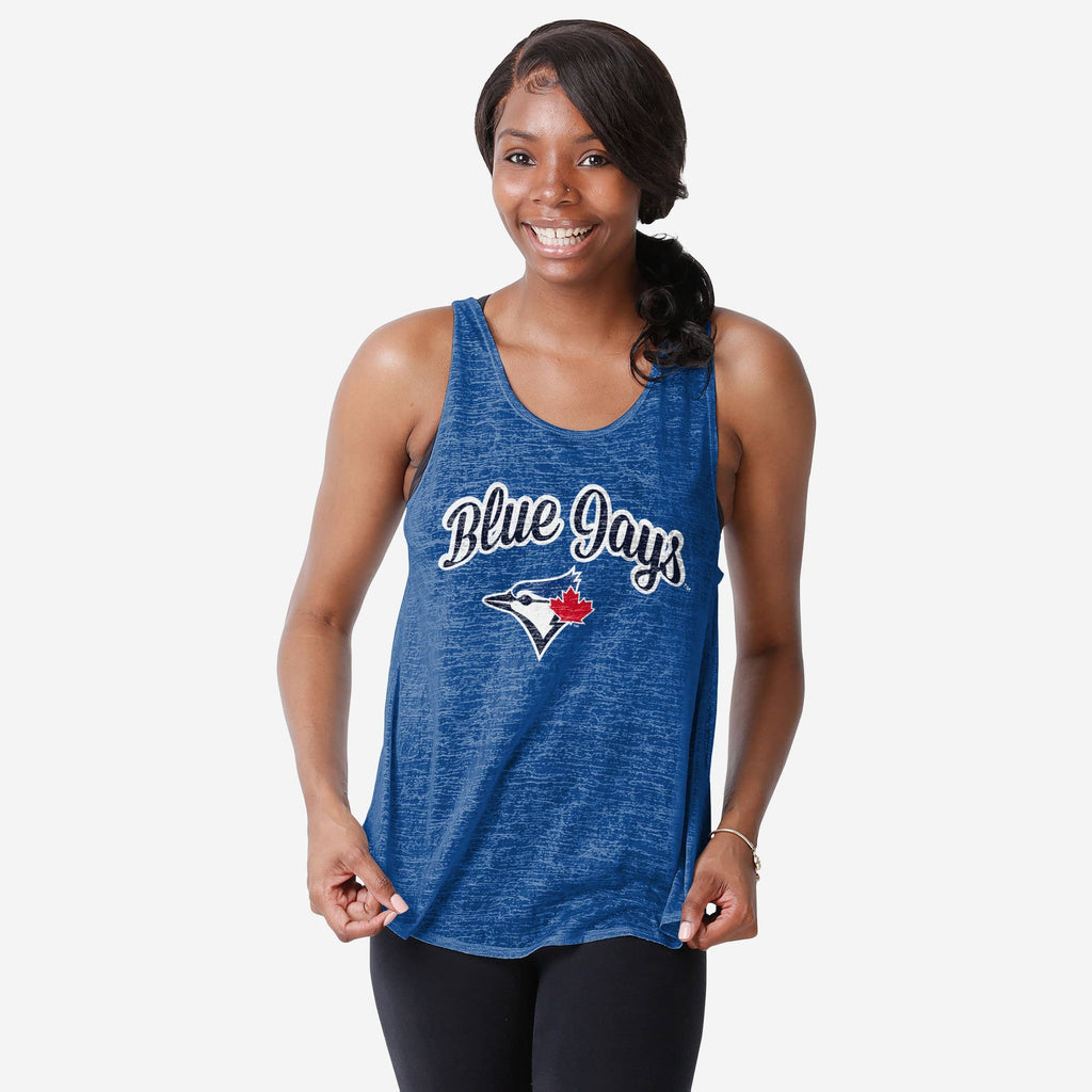 Toronto Blue Jays Womens Burn Out Sleeveless Top FOCO S - FOCO.com