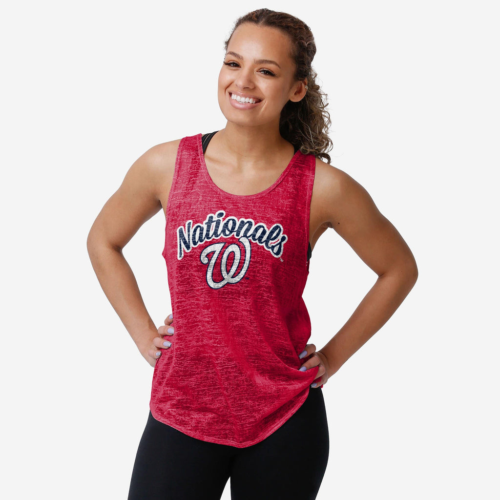 Washington Nationals Womens Burn Out Sleeveless Top FOCO S - FOCO.com