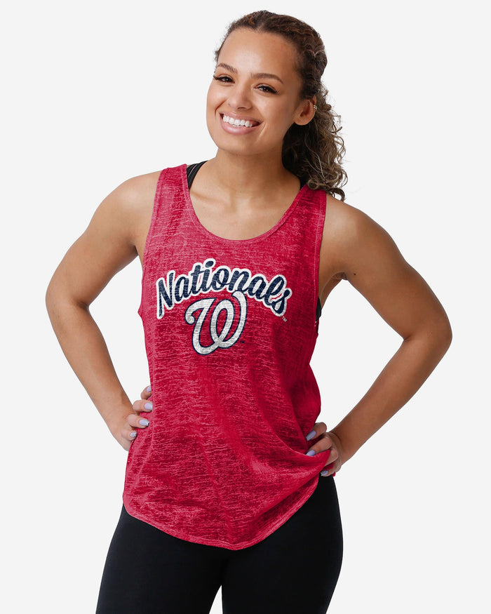 Washington Nationals Womens Burn Out Sleeveless Top FOCO S - FOCO.com