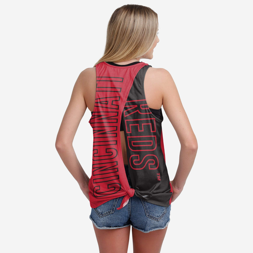 Cincinnati Reds Womens Tie-Breaker Sleeveless Top FOCO S - FOCO.com