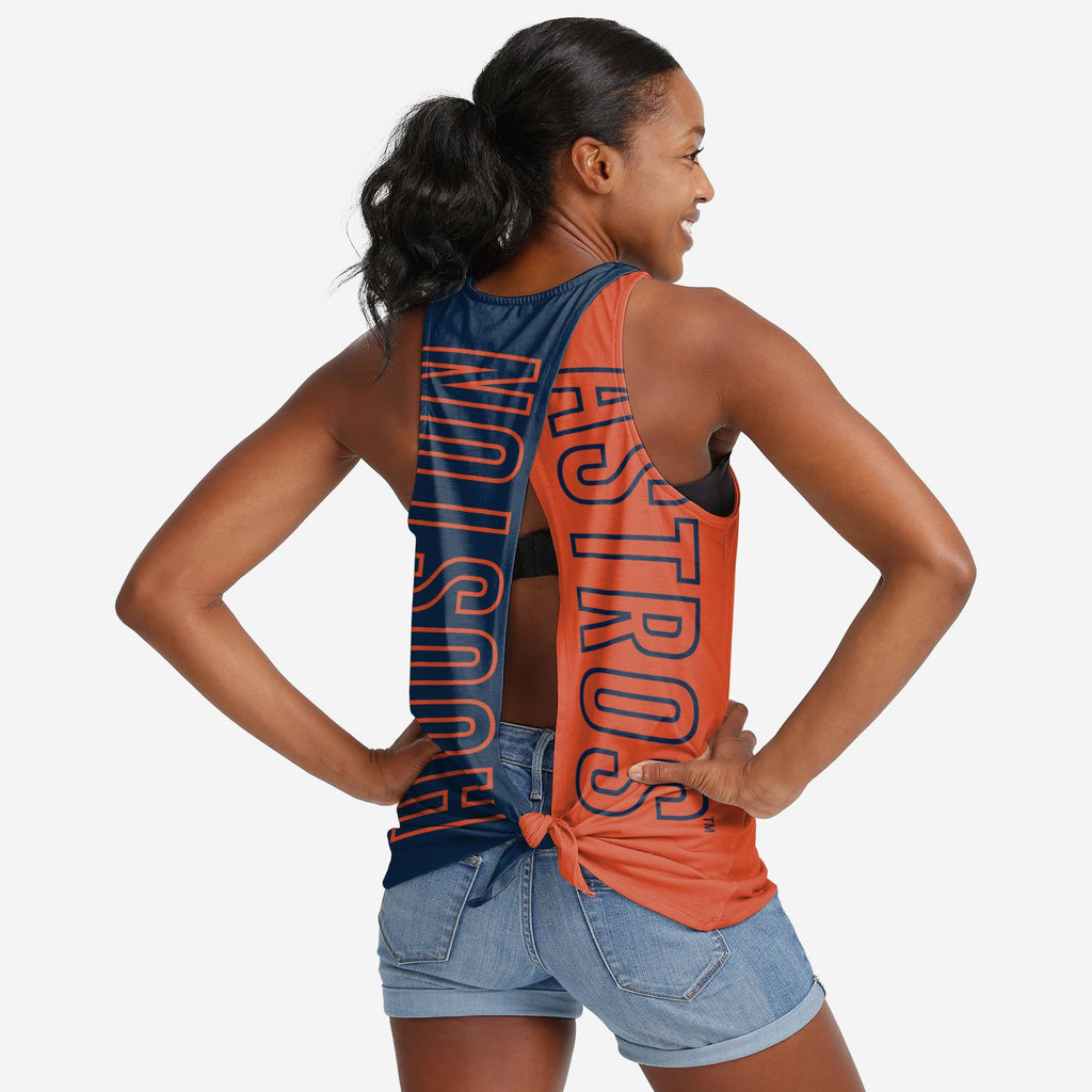 Houston Astros Womens Tie-Breaker Sleeveless Top FOCO S - FOCO.com