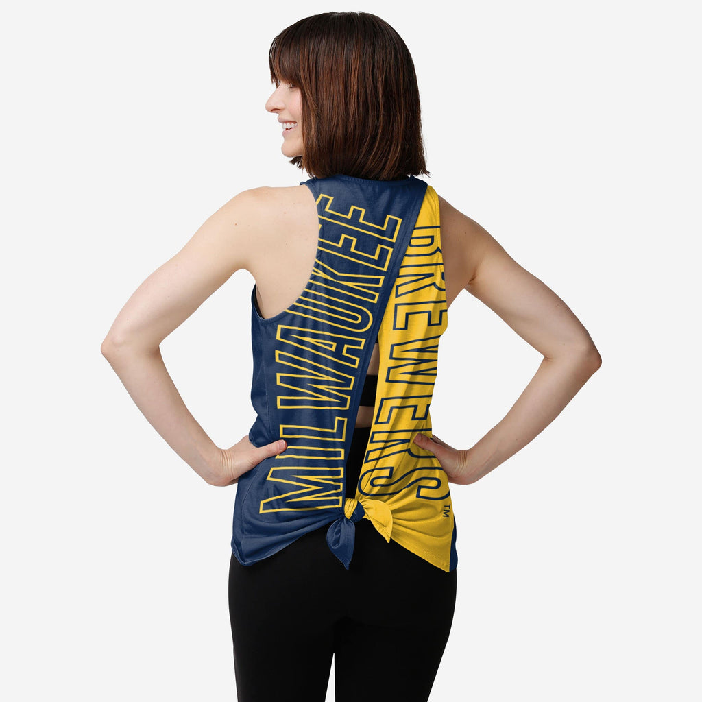 Milwaukee Brewers Womens Tie-Breaker Sleeveless Top FOCO S - FOCO.com