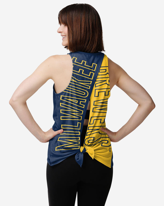 Milwaukee Brewers Womens Tie-Breaker Sleeveless Top FOCO S - FOCO.com