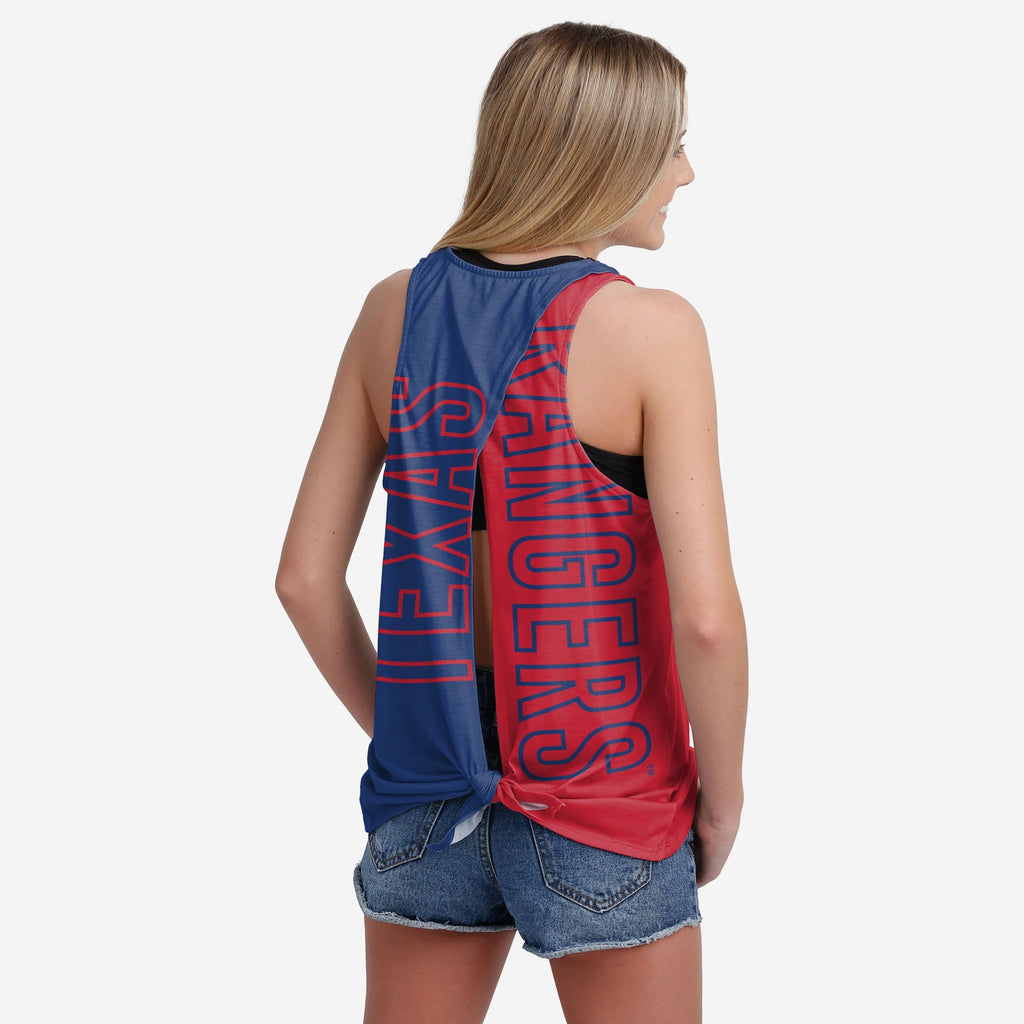 Texas Rangers Womens Tie-Breaker Sleeveless Top FOCO S - FOCO.com