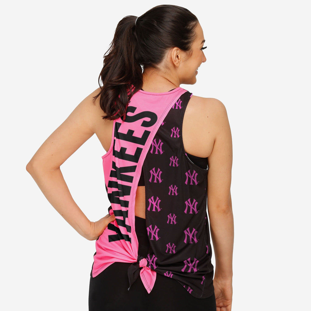 New York Yankees Womens Highlights Tie-Breaker Sleeveless Top FOCO S - FOCO.com