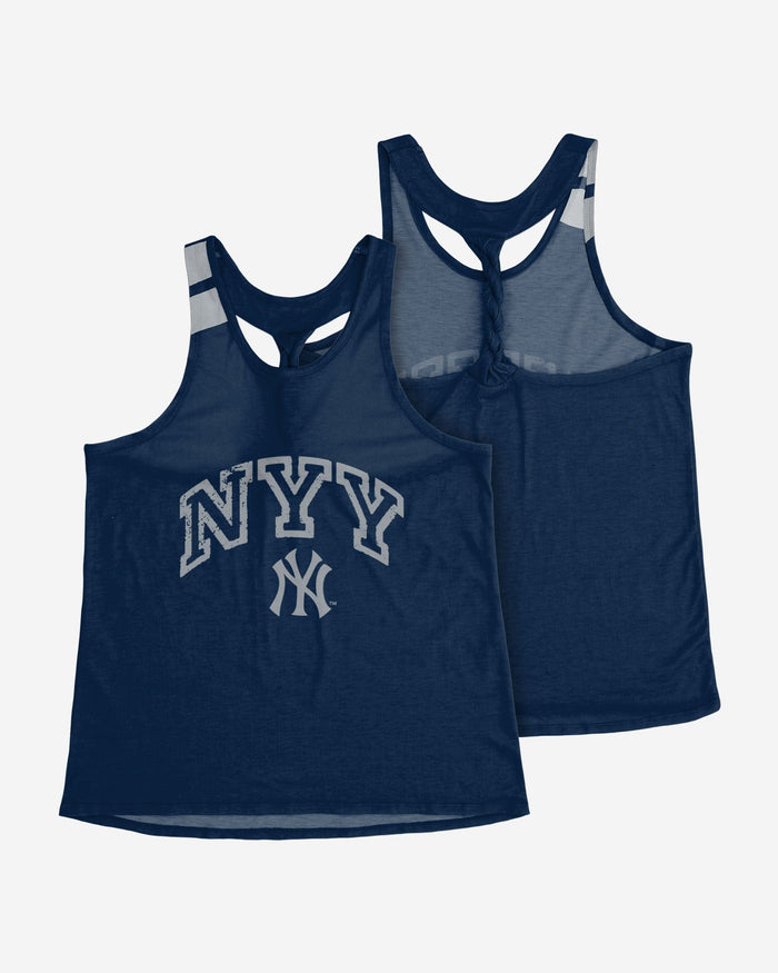 New York Yankees Womens Team Twist Sleeveless Top FOCO - FOCO.com