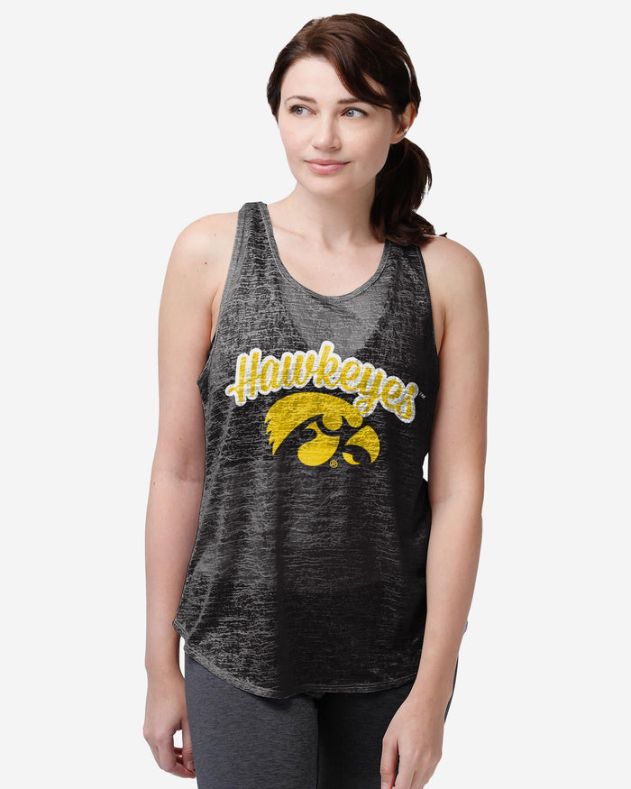 Iowa Hawkeyes Womens Burn Out Sleeveless Top FOCO S - FOCO.com