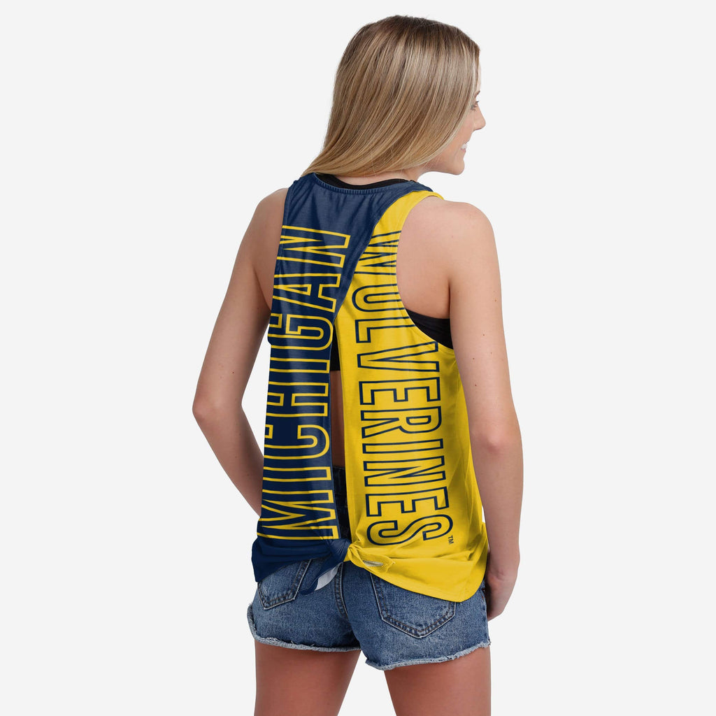 Michigan Wolverines Womens Tie-Breaker Sleeveless Top FOCO S - FOCO.com