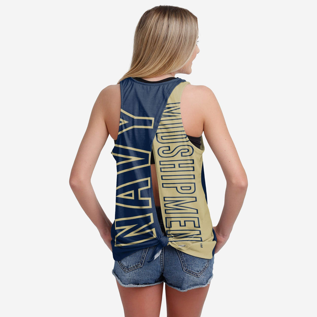 Navy Midshipmen Womens Tie-Breaker Sleeveless Top FOCO S - FOCO.com