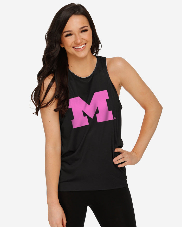 Michigan Wolverines Womens Highlights Tie-Breaker Sleeveless Top FOCO - FOCO.com