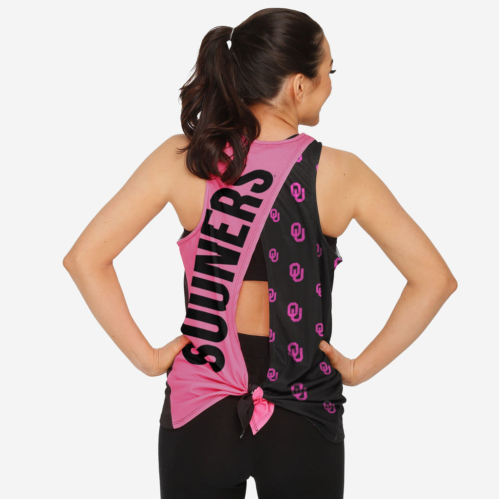 Oklahoma Sooners Womens Highlights Tie-Breaker Sleeveless Top FOCO S - FOCO.com