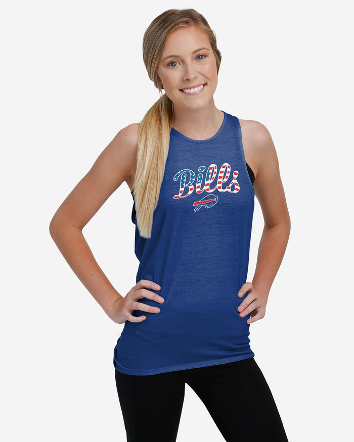 Buffalo Bills Womens Americana Tie-Breaker Sleeveless Top FOCO - FOCO.com