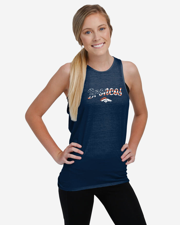 Denver Broncos Womens Americana Tie-Breaker Sleeveless Top FOCO - FOCO.com