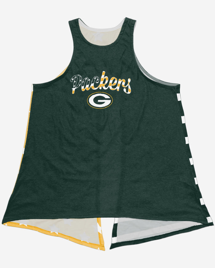 Green Bay Packers Womens Americana Tie-Breaker Sleeveless Top FOCO - FOCO.com