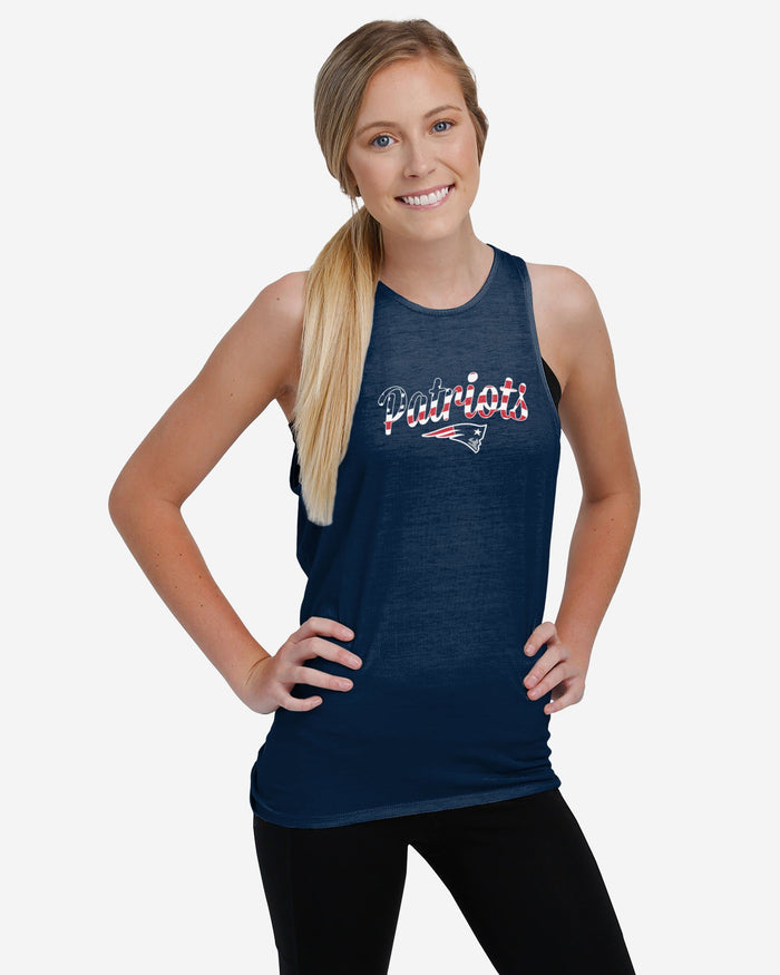 New England Patriots Womens Americana Tie-Breaker Sleeveless Top FOCO - FOCO.com